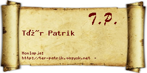 Tér Patrik névjegykártya